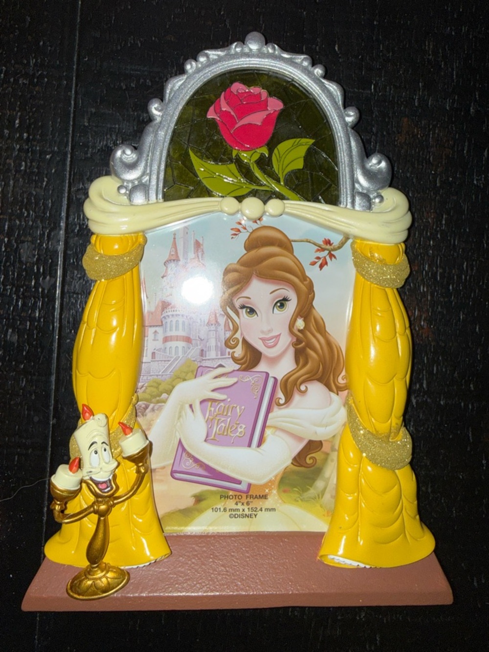 Disney Beauty and the Beast Belle Photo Frame 4x6 w/ Lumiere – Princess Decor